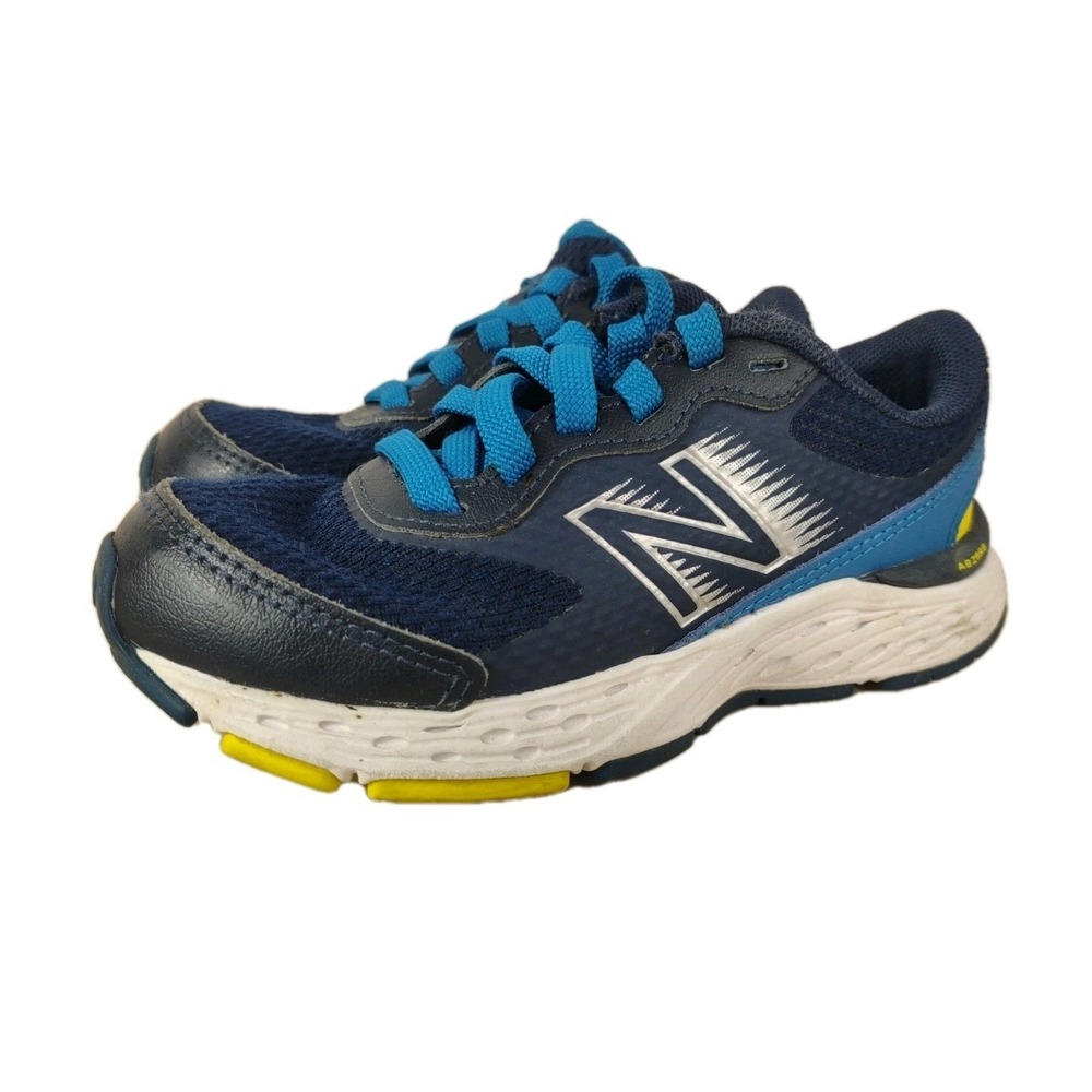 New Balance 680NW6 Running Shoes Boys Kids Size 10.5 Navy Blue Teal Lace Up